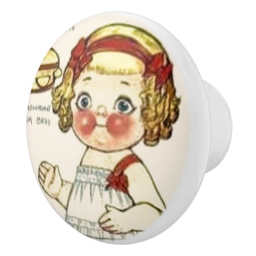 Dolly Dingle Paper Doll art Vintage Christmas   Ceramic Knob