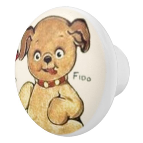 Dolly Dingle Puppy  Dog  art Vintage Replica  Ceramic Knob