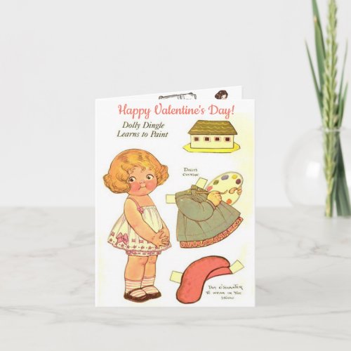 Dolly Dingle Two Paper Dolls Valentine Card