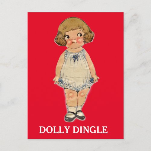 DOLLY DINGLE VINTAGE CARTOON GIRL POSTCARD