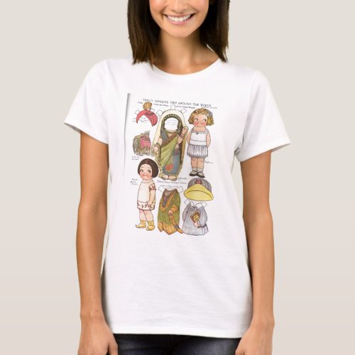 Dolly Dingles Trip Around the World Paper Dolls T_Shirt