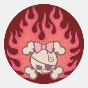 Dolly Flames Classic Round Sticker