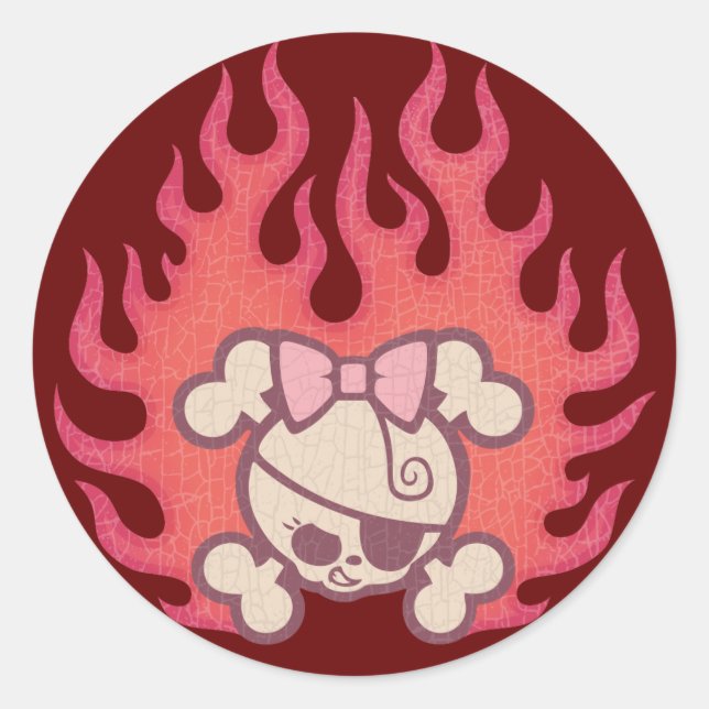 Dolly Flames Classic Round Sticker (Front)
