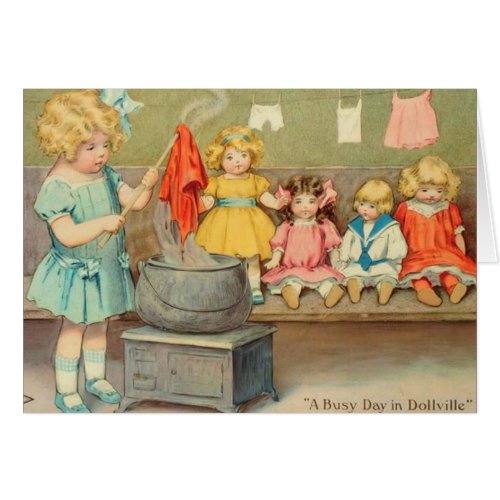 Dolly Laundry Girl Vintage Playing Dolls Cute
