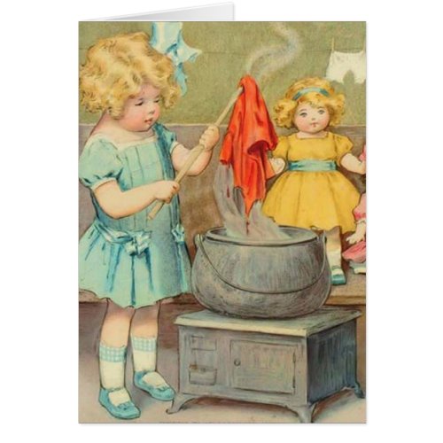 Dolly Laundry Girl Vintage Playing Dolls Cute