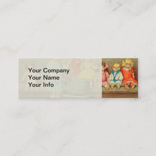Dolly Laundry Girl Vintage Playing Dolls Cute Mini Business Card