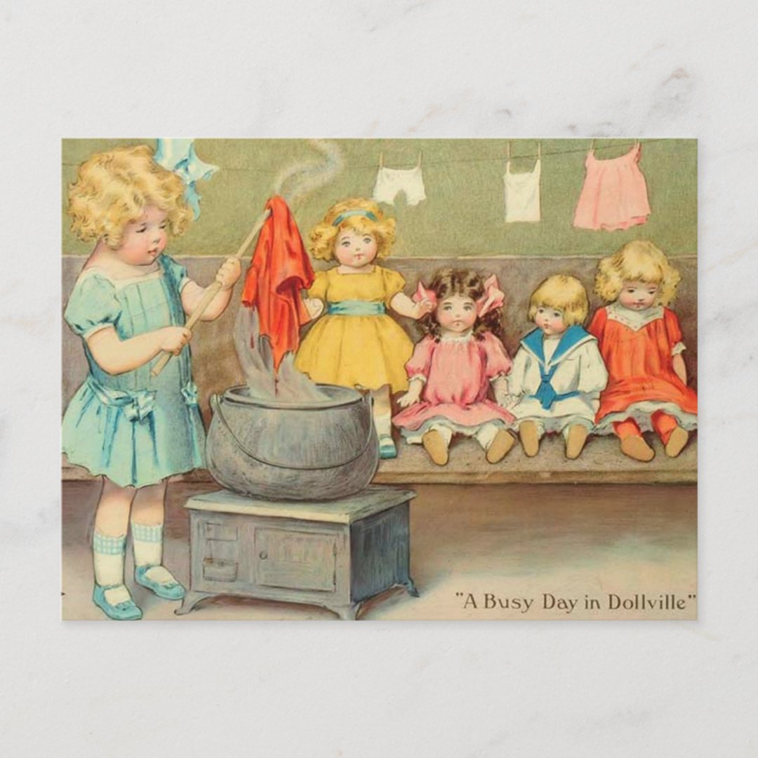 Dolly Laundry Postcard Zazzle