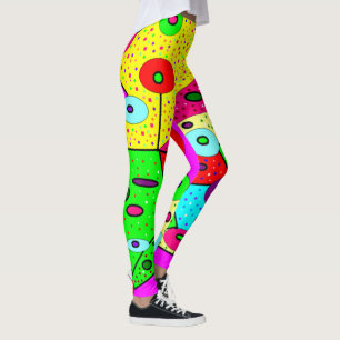 Dolly mixture bold bright patterns mixed colors leggings