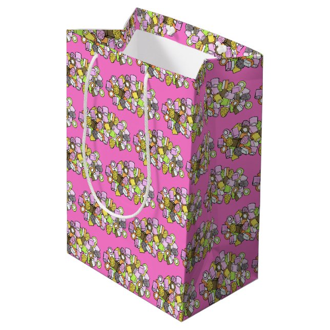 Dolly Mixture UK British Fondant Confection Candy Medium Gift Bag (Back Angled)