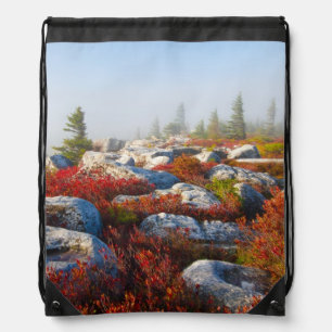Dolly Sods Wilderness Fall Scenic With Fog Drawstring Bag