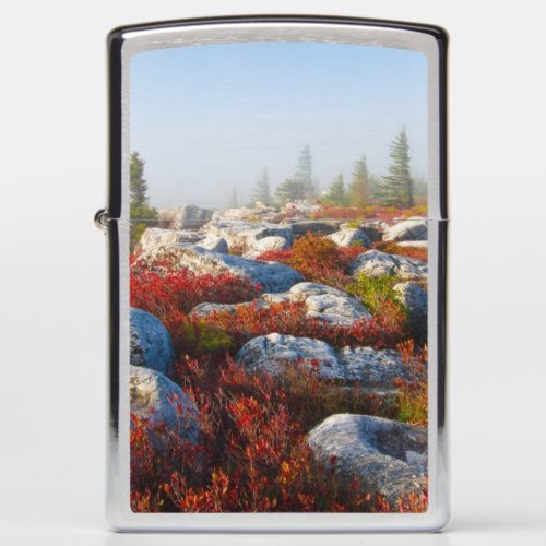 Dolly Sods Wilderness Fall Scenic With Fog Zippo Lighter