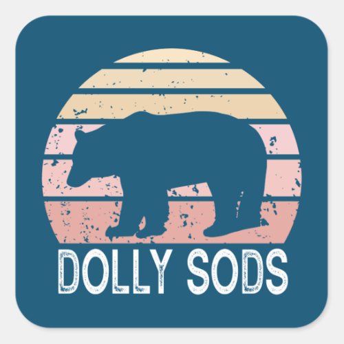 Dolly Sods Wilderness Retro Bear Square Sticker