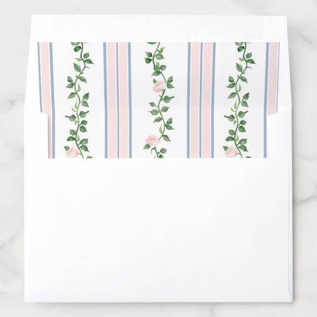 Dolly Stripe - powder pink & French blue Envelope Liner (In Envelope)