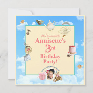 Dolly Tea Party Birthday Invitation