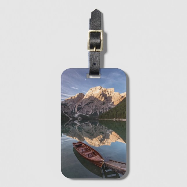Dolomite Alps | Pragser Wildsee | Tyrol, Italy Luggage Tag (Front Vertical)