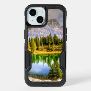 Dolomite Mountains and Lake Stunning Landscape iPhone 15 Case