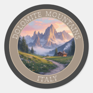 Dolomite Mountains Italy Classic Round Sticker
