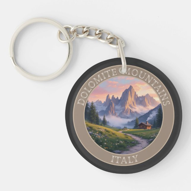Dolomite Mountains Italy Keychain (Front)