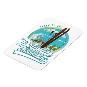 Dolomite mountains Italy ski logo  Magnet