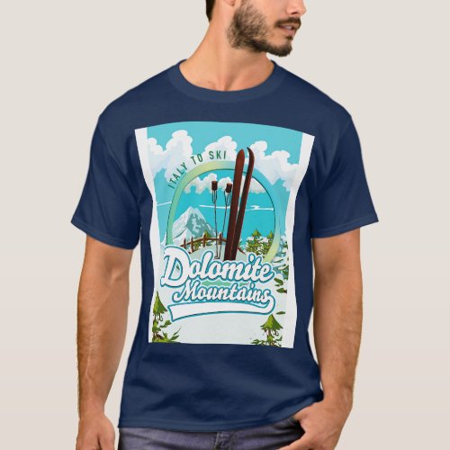 Dolomite mountains italy ski T_Shirt