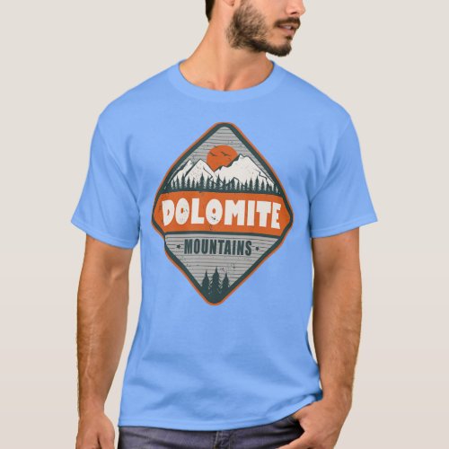 Dolomite Mountains Italy Vintage Hiking Design  T_Shirt