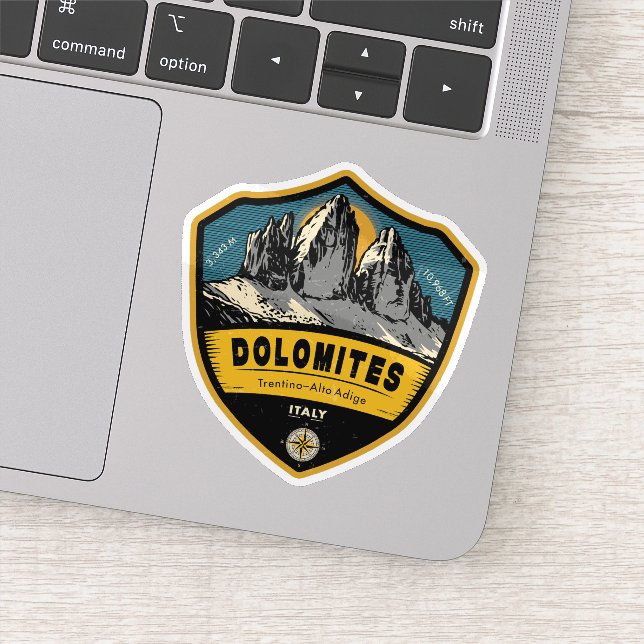 Dolomites, Alpine Adventure , italy  Sticker (Detail)