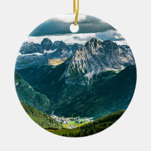 Dolomites alps,Italy Ceramic Ornament (Front)