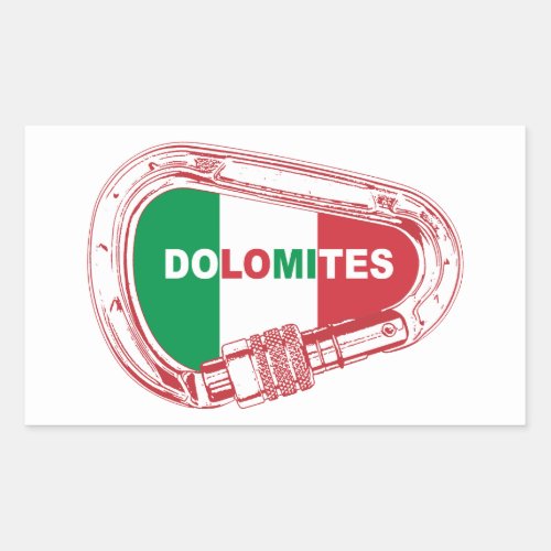 Dolomites Climbing Carabiner Rectangular Sticker