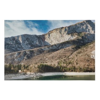 Scenic mountains and lake in Italy