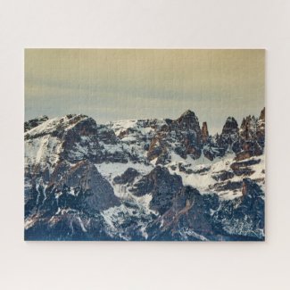 Dolomites Italian mountains landscape with snow Jigsaw Puzzle