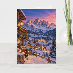 Dolomites Italy Blank Christmas Holiday Card