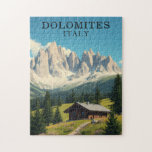 Dolomites Italy Illustration Travel Puzzle<br><div class="desc">Piece together the majestic beauty of Northern Italy with this Dolomites jigsaw puzzle. Featuring a rich, detailed illustration of a cozy wooden chalet and the world-famous limestone peaks, this puzzle offers a rewarding experience for travel fans and nature enthusiasts alike. The vibrant greenery and intricate rock textures make it a...</div>