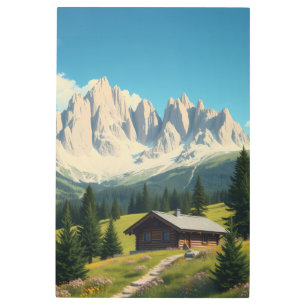 Dolomites Italy Illustration Travel Wall Art