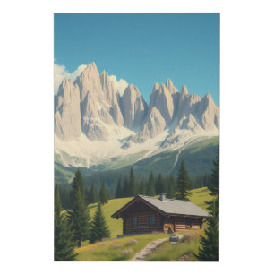 Dolomites Italy Illustration Travel Wall Art