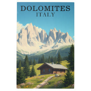 Dolomites Italy Illustration Travel Wall Art