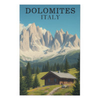 Dolomites Italy Illustration Travel Wall Art