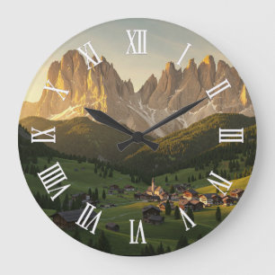 Dolomites Italy Travel Large Clock