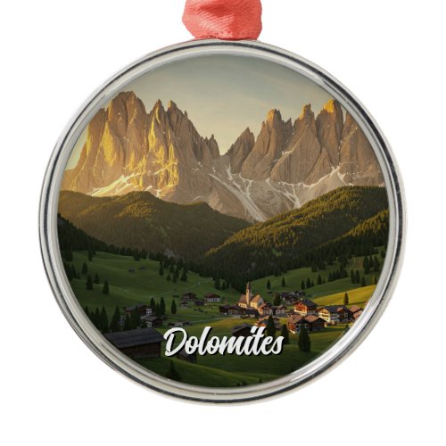 Dolomites Italy Travel Metal Ornament