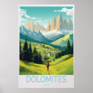 Dolomites Italy Travel Poster