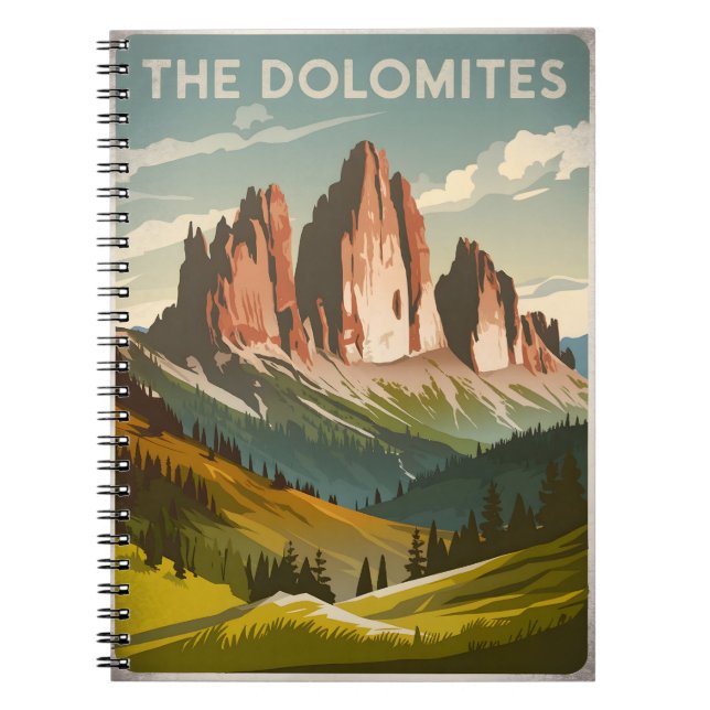  Dolomites, Italy vintage Notebook (Front)
