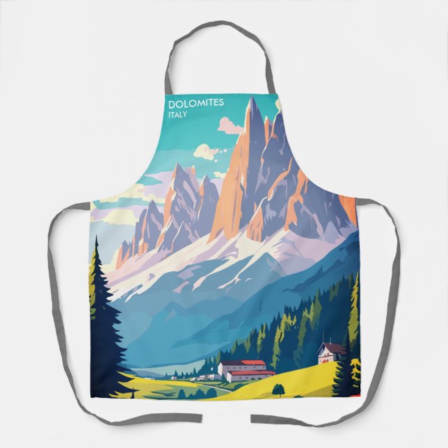 Dolomites Italy Vintage Travel Apron (Front)