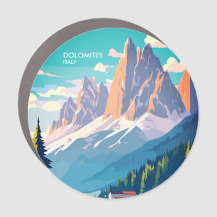 Dolomites Italy Vintage Travel Car Magnet