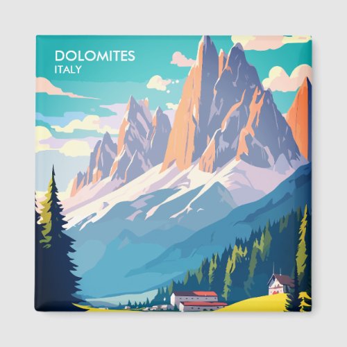 Dolomites Italy Vintage Travel Magnet