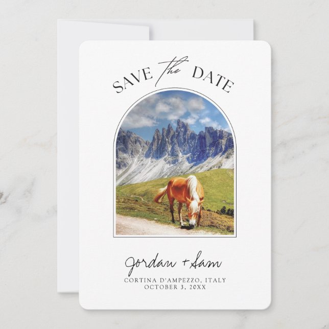 Dolomites Italy Wedding Save the Date Invitation (Front)