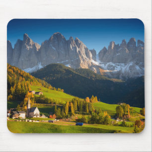 Dolomites village in fall mousepad