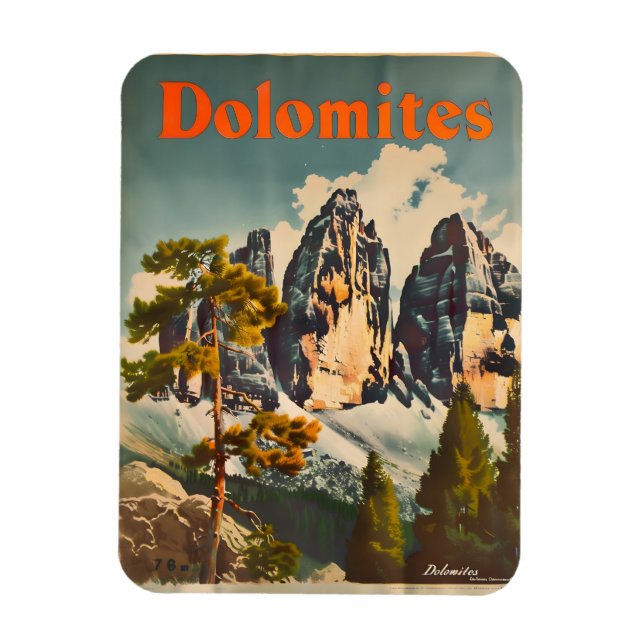 Dolomites Vintage Magnet (Vertical)