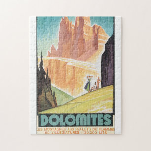 Dolomites Vintage Travel Poster Jigsaw Puzzle