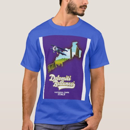 Dolomiti Bellunesi Italy National Park Map T_Shirt