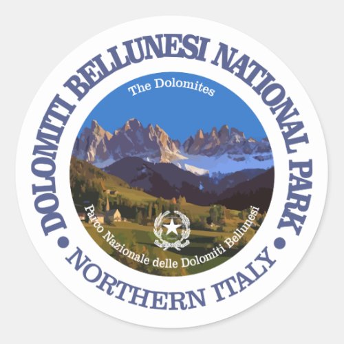 Dolomiti Bellunesi National Park c Classic Round Sticker
