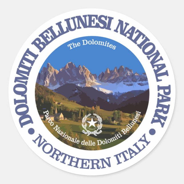 Dolomiti Bellunesi National Park (c) Classic Round Sticker (Front)